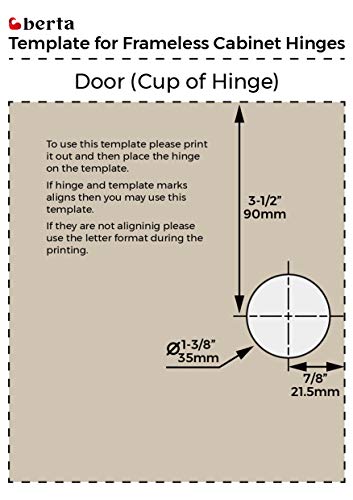 Berta (4 Pieces) Full Overlay Frameless European Hinges 105 Degree 2-Cam 4-Way Adjustable Concealed Kitchen Cabinet Door Hinges with Screws - size: 4