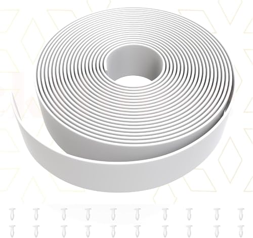 1.5" Vinyl Straps for Patio Chairs Repair Kit Lounge Patio Chair Repair Strapping Outdoor Patio Furniture Repair 20' Matte Finish (White) + 20 Rivets! - color: White