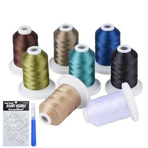 Strong Upholstery Repair Thread - UV Resistant - Heavy Duty Indoor Outdoor for Hand or Machine Sewing - Simthread Polyester Bonded Thread 12wt, 250 Yards 8C01 - color: 8 Colors Kit 1, size: 250 Yards