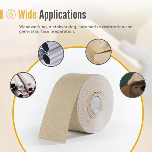 150 Grit Sandpaper Roll 20 Yard Long Continuous Roll,2-3/4” Wide Adhesive Backed Sandpaper Roll Sanding Sheets for Automotive,Woodworking,Hand Sanding Blocks - style: 150Grit