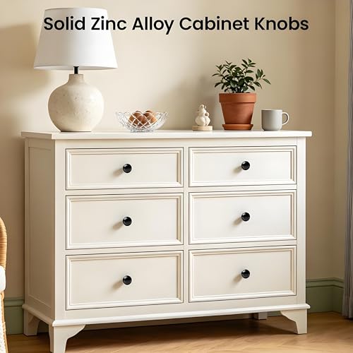 10 Pack Matte Black Cabinet Knobs, Single Hole Round Drawer Knobs, Zinc Alloy Modern Hardware for Kitchen Cabinets, Bathroom Vanity, Dresser, Closet Drawers
