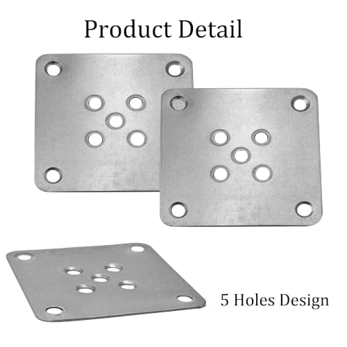 6PCS 7x7cm(2.76"x2.76") Furniture Leg Mounting Plates, Metal Flat T-Plate Connector Bracket with Screws for Sofa Chair Cabinet Table Leg Repair Replacement DIY - size: 2.76"x2.76"