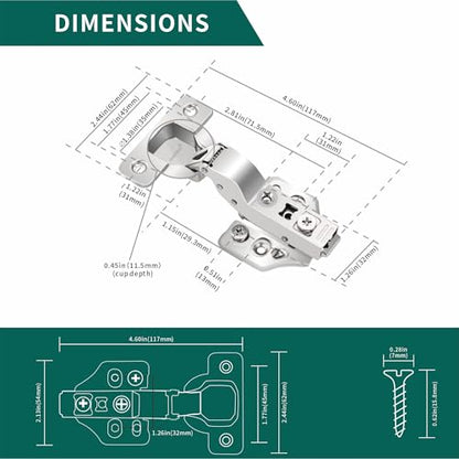 20 Pack Inset Soft Close Cabinet Hinges 105° Frameless 3 Way Adjustable Kitchen Cabinet Door Hinges with Screws - color: Light Nickel, size: 20 Pack