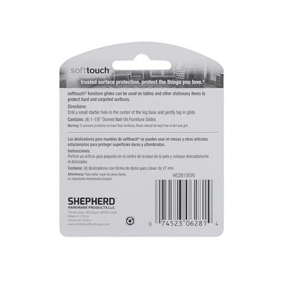 Waxman Consumer Group 4628195N 1-1/8" White Domed Furniture Glides 4 Count - size: 1-1/8", style: Angled Furniture Legs