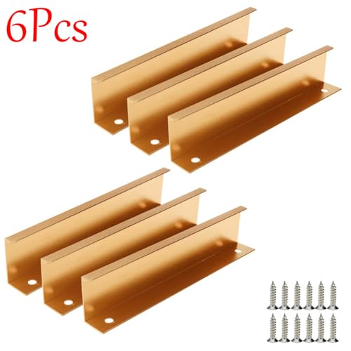 Dark Gold Finger Pulls, 5.9 Inch, 5.04 Inch Centers, 6Pcs - color: Gold, size: 150mm/5.9", style: Straight Edge