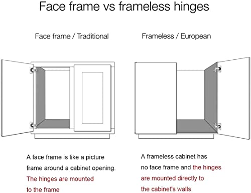 1 Pair(2pcs) American Face Frame Hidden Concealed 165 Degree Corner Kitchen Cabinet Door Hinges Soft Closing Full Overlay - size: 165 Degree Face Frame