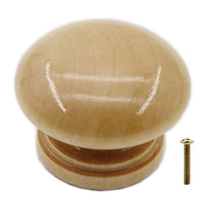 8PCS Round Wood Drawer Knobs, Mushroom Shape Cabinet Furniture Drawer Chest Cupboard Wardrobe Dresser Knobs Pulls Handles Hardware with Screws (Large 34x25.5x25mm/1.34x1x0.98inch) - size: Large 34x25.5x25mm/1.34x1x0.98inch