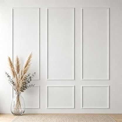 3 Sets Framed Premade Peel and Stick Wall Molding Kit – Pre-Cut Wainscoting Panels Set, Self-Adhesive Installation for Living Room, Bedroom Accent Wall Decor（54 * 24IN-24 * 24IN） - size: 54 * 24IN-24 * 24IN