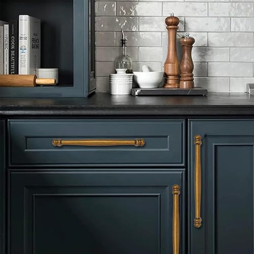10 Pack 3-1/2 inch(89mm) Center to Center Antique Brass Cabinet Pulls Solid Cabinet Hardware Heavy-Duty Drawer Pulls Kitchen Handles for Cabinets Cupboard Handles - color: Antique Brass, size: 3-1/2 inch(89mm)Center to Center, style: 10 Pack