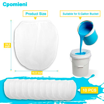 10PCS Paint Filter Bags, 5 Gallon Fine Mesh Strainer