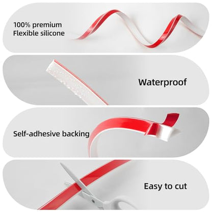 Self-Adhesive Silicone Inside Corner Trim, White, 10 ft - size: 10 Ft