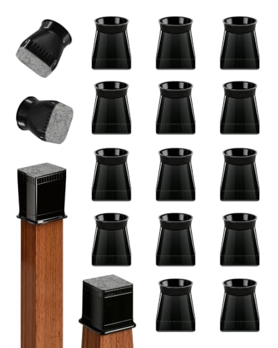 24 Pcs Chair Leg Floor Protectors for Hardwood Floors - color: Black（24pcs）, size: Square S
