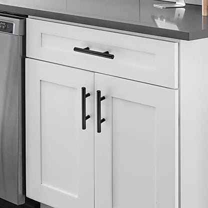 Ravinte Hardware Matte Black Cabinet Handles Drawer Pulls 3 Inch CC 25 Pack - color: Matte Black T-Shaped, size: 3" Hole Center