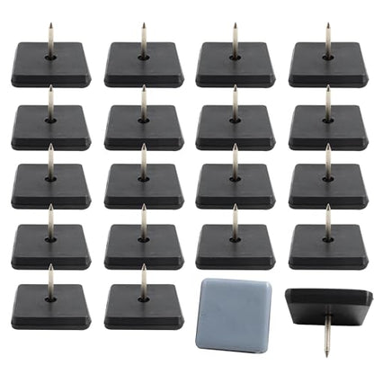 20pcs 1-1/4" Nail on Furniture Glides Sliders for Wooden Furniture, Furniture Sliders Pads Square Teflon Furniture Glides Floor Protectors PTFE Moving Furniture Glides - size: 1.18x1.18-20pcs