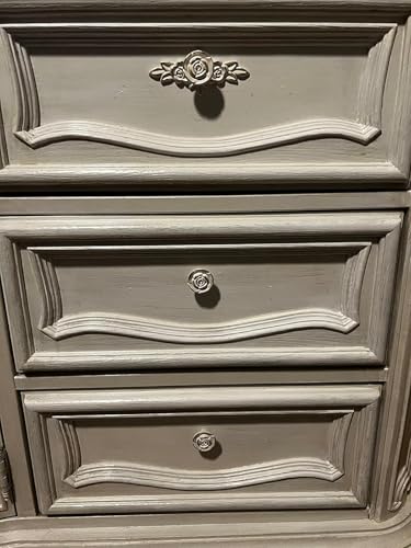 Antique Rose Flower Cabinet Knobs, Euro Rose Cabinet Knobs Drawer Pull Handles 4Pcs,Screws 3 Sizes: 22mm /25mm /30mm Each 4Pcs
