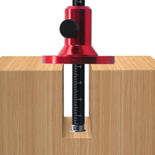 Fafeicy Wheel Marking Gauge, European Aluminum Alloy Scriber Woodworking Mortise Parallel Scribing Tool with Knurled Knob, Metric and Inch Scales