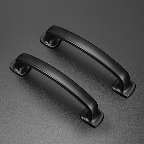 Ravinte Arch Cabinet Pulls 3-3/4in 10 Pack Black Kitchen Cabinet Handles - color: Black, size: 3-3/4 inch hole center