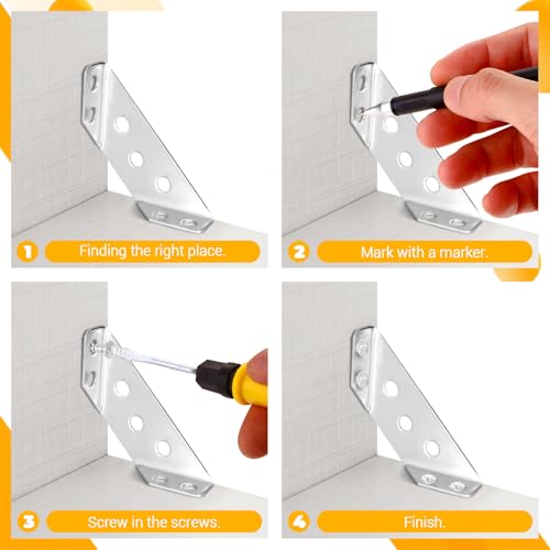 20 Pcs Furniture Corner Connector Heavy Duty Triangular Support