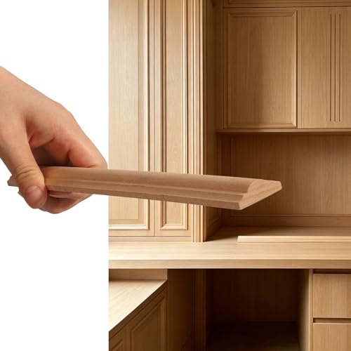 Nsrisml 12Pcs Wood Appliques Onlays, Unpainted Rosette Trim Decal for Furniture Cabinet Door Bed Wall Decor (0.98"x15.75") - size: 0.98"x15.75"/2.5cmx40cm