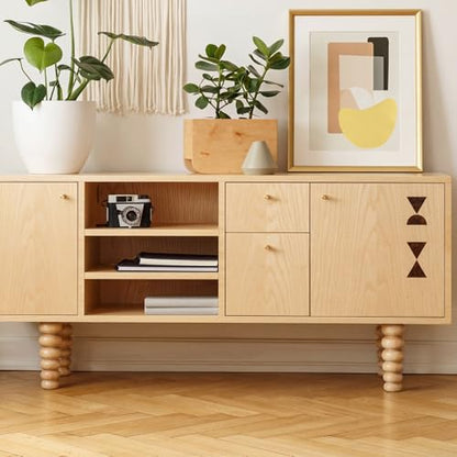 4 Pack Wood Bun Feet 8 Inch, Natural Dresser Legs for Sofa Cabinet - color: Natural, size: 8 Inch