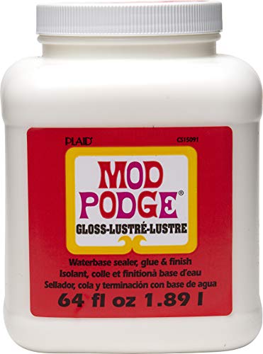 Mod Podge Gloss Sealer, Glue & Finish: All-in-One Craft Solution- Quick Dry, Easy Clean, for Wood, Paper, Fabric & More. Non-Toxic - Craft with Confidence, Made in USA, 64 oz., Pack of 1 - size: 64 oz