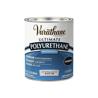 Varathane Water-Based Ultimate Satin Polyurethane - color: Satin, size: Quart (Pack of 1)