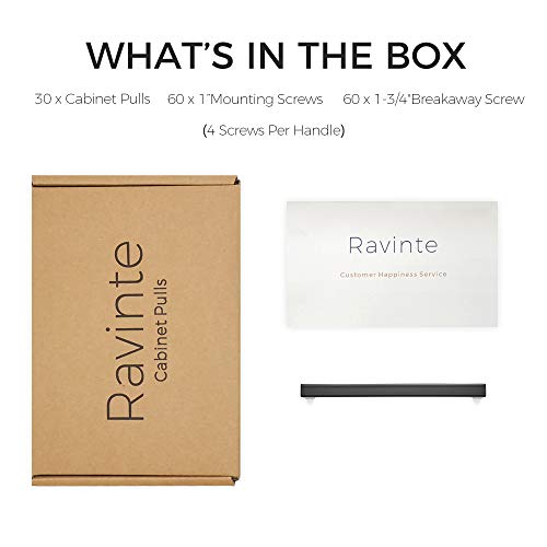 Ravinte Matte Black Square & Solid Cabinet Handles,5 Inch,30 Pack - size: 5 Inch Hole Center