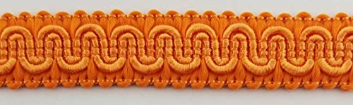 1/2" Scroll Braid Gimp w/Backing - 10 Continuous Yards - Many Color Options! (Orange) - color: Orange