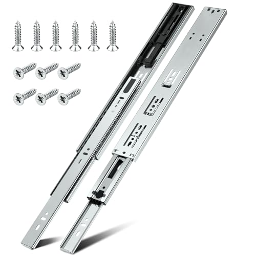 HBL'10 Pairs Soft Close Drawer Slides 22 inch,Full Extension,200Lbs Load - color: Silver, size: 22 Inch