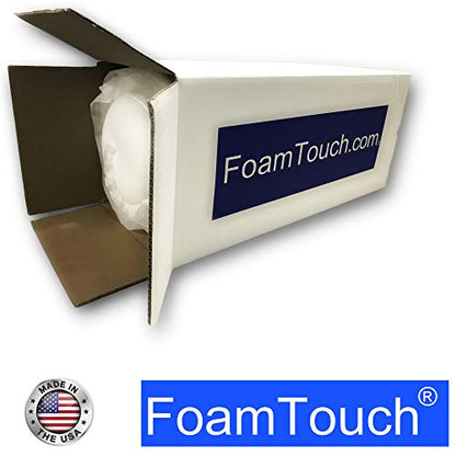 FoamTouch (2 Pack Upholstery Foam Cushion High Density 1" Height x 24" Width x 84" Length Made in USA, White - size: 1" x 24" x 84" (2Pack)