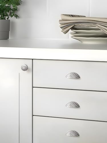 Brushed Nickel Cabinet Cup Pulls 2.5" Hole Center 5 Pack Silver Drawer Pulls Kitchen Hardware Cabinet Handles Dresser Handles - color: Brushed Nickel, size: 2.5"(64mm) Hole Center