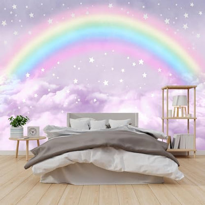 Children's Room Colorful Rainbow Peel-and-Stick Wallpaper 58"x80" - color: Zzsl-02, size: 58"x80"