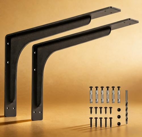 20 inch X 12 inch Shelf Support Bracket Heavy Duty, L Shelf Brackets ,max Load 300lbs, , Metal Brackets for Shelves, Counter Bracket ,Corner Brace,Pack of 2 (20 "x 12 " Supporting Bar) - size: 20" x 12" (Supporting Bar)