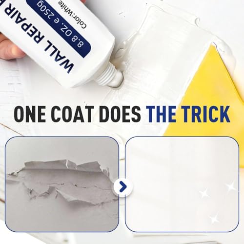 Wall Repair Pastes, Wall Repair Kit with Scraper Squeeze Nozzle, Wall Mending Agent for Filling Cracks and Holes