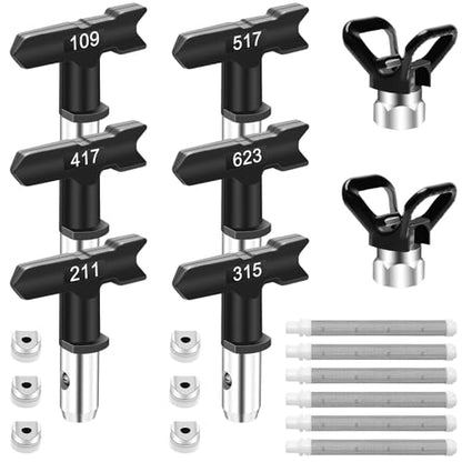 14 Pieces Airless Paint Sprayer Tips Set, Reversible Spray Tips - size: 109, 211, 315, 417, 517, 623