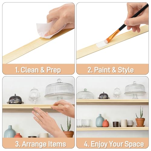 24 Pack Wall Molding Trim, 3D Unfinished Flat Wood Trim, 15.7"x0.8"