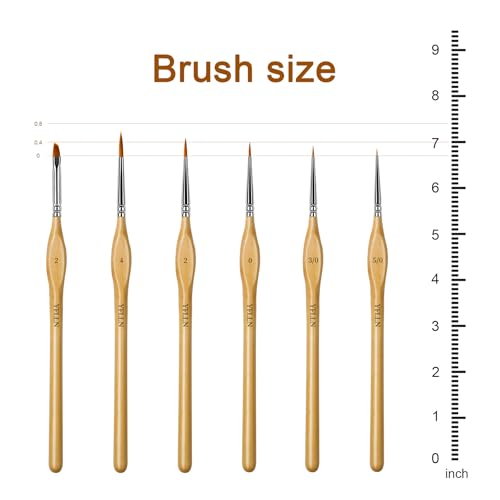 6Pcs Miniature Paint Brushes Set with Triangular Handles - for Acrylics, Oils, Watercolors & Paint by Number, Figurine - size: 6PCS