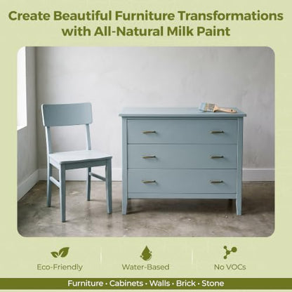 Miss Mustard Seed's Milk Paint for Furniture, Cabinets & Wood, Bergere, Sample - color: Bergere, size: 1 Ounce (Pack of 1)