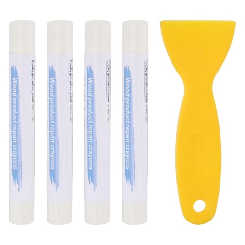 PATIKIL 4Pcs Wood Furniture Repair Markers with Scraper, Warm White - color: Warm White