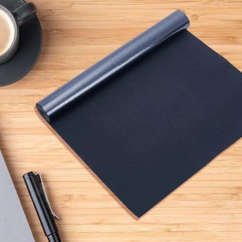 53 x 11.8 Inch 0.8mm Black PU Leather Fabric Glossy Mirrored Faux Leather Sheets Smooth Holographic NEON Shiny Synthetic Leatherette Vinyl Roll for Earrings Bows Wallets DIY Projects - color: Black