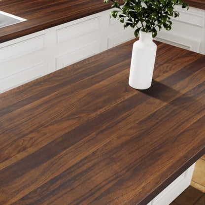 Dark Walnut Wood Contact Paper Peel and Stick Butcher Block 12"x160" - size: 12" x 160"