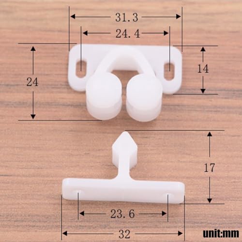 3Pcs White Marine Boat Ball Catch Door Cupboard Spring Back Plates Roller Latch Plastic Catches Cabinet Hardware