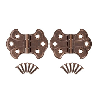 Antique Copper Butterfly Hinges - 2" x 1-7/16" - Pack of 2 - Surface Mount Hinges for Cabinet Doors and Boxes - UA-262-HAC (1) - color: Antique Copper