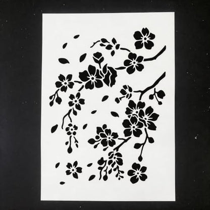 TIAMECH A4 Reusable Cherry Blossom Branch Stencil for Painting - color: Cherry Blossom Branch