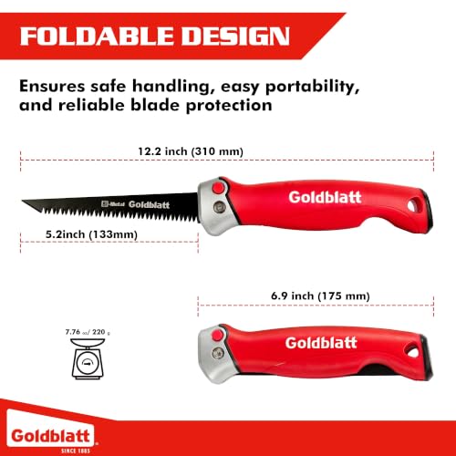 Goldblatt Folding Drywall Saw, 5-Inch Jab Saw for Wallboard, Plywood & PVC - size: Foldable 5" Blade