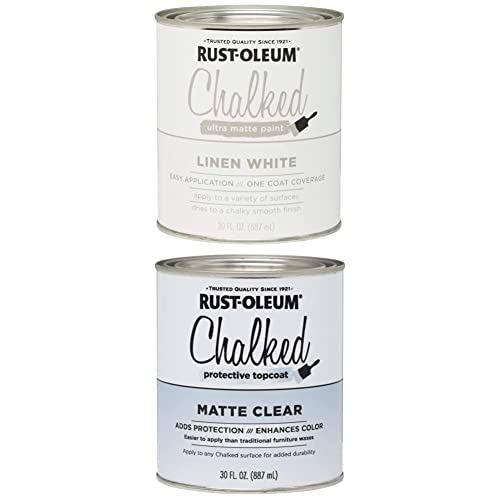 Rust-Oleum Ultra Matte Linen White Chalked Paint & Matte Clear Protective Topcoat