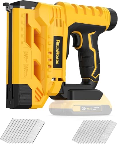 2-in-1 Cordless 18GA Brad Nailer & 1/4 Crown Stapler for DeWALT 20V MAX Battery (Tool Only) - Lightweight, 1600 Nails/Staples Included for DIY, Upholstery & Home Renovation