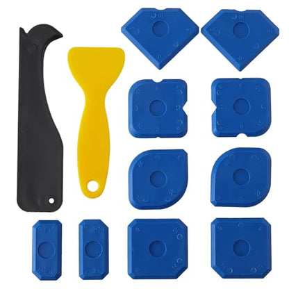 12-Piece Caulking Tools with Putty Knife for Tile Sealing