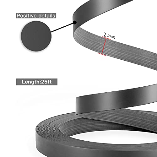 PVC Edge Banding, 2" x 25ft Non Glued Chrome Gray Edge Banding for Table Cabinet Furniture Trim - color: Gray, size: 2 Inch