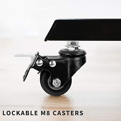 VIVO M8 Threaded Locking Caster Wheels, Set of 4, Swivel, Rubber Base, Brake, 1.5 inch Replacement Wheels for Standing Desk Frames, TV Stands, Carts, and More, PT-ST-015C - style: M8 Threaded